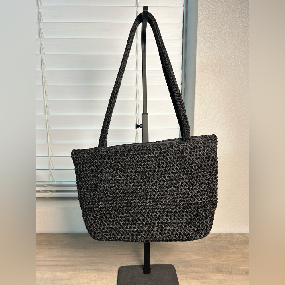 The Sak Small Woven Bag Handbag Baguette Black
